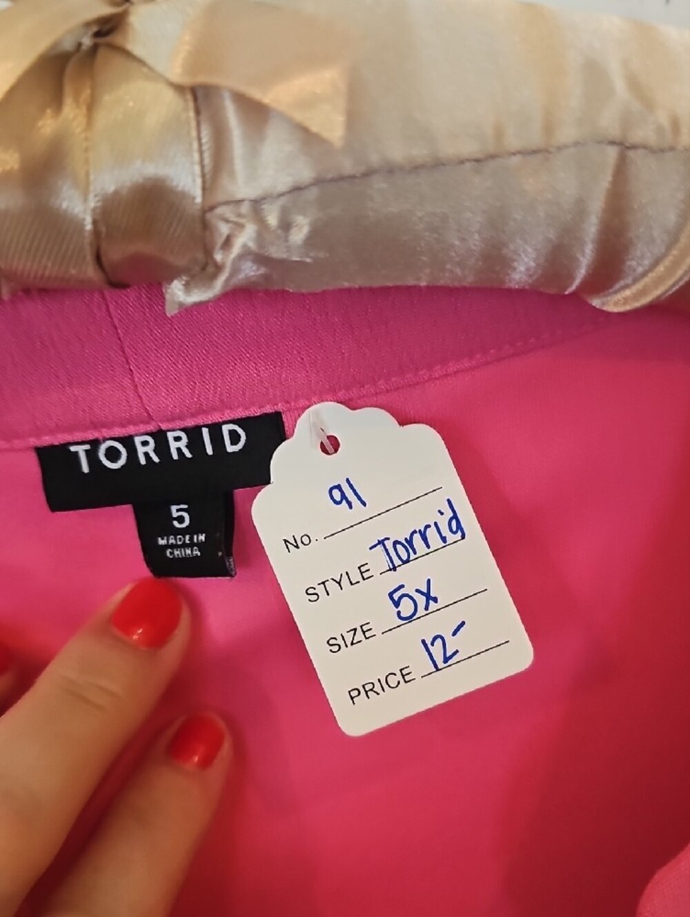 torrid Hot Pink V-Neck Babydoll Tunic Dress - Picture 4 of 4